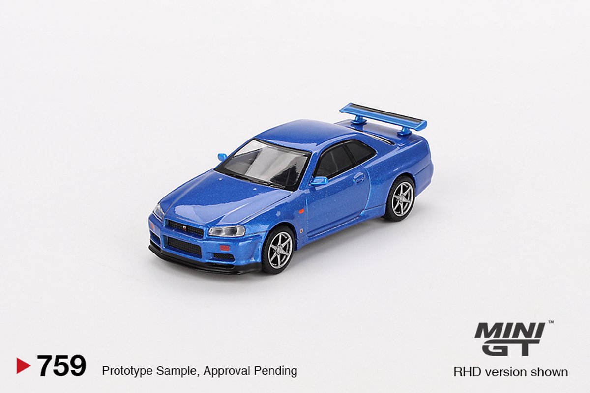 Nissan GT-R R34 V-Spec (Blue) | 1:64 MiniGT MGT00759-R